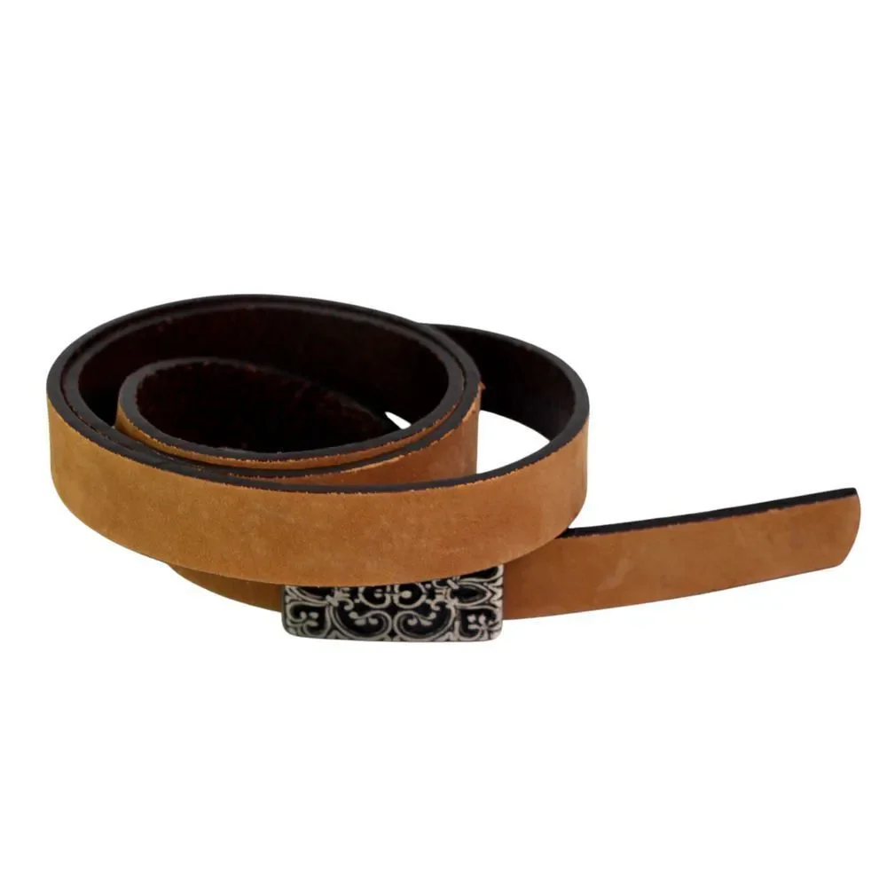 Massimo Dutti BROWN REAL LEATHER SKINNY 3/4